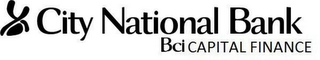 CITY NATIONAL BANK BCI CAPITAL FINANCE logo