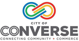 CITY OF CONVERSE CONNECTING COMMUNITY + COMMERCE logo