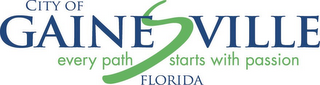 CITY OF GAINESVILLE EVERY PATH STARTS WITH PASSION FLORIDA logo