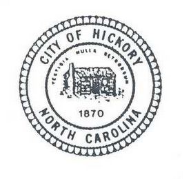 CITY OF HICKORY NORTH CAROLINA VESTIGIA NULLA RETRORSUM 1870 logo