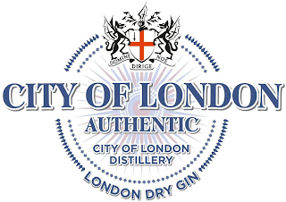 CITY OF LONDON AUTHENTIC CITY OF LONDONDISTILLERY LONDON DRY GIN DOMINE NOS DIRIGE logo