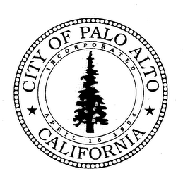 CITY OF PALO ALTO CALIFORNIA INCORPORATED APRIL 16 1894 logo