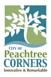 CITY OF PEACHTREE CORNERS INNOVATIVE & REMARKABLE logo