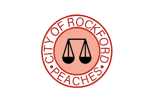 CITY OF ROCKFORD · PEACHES · logo