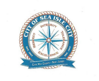 CITY OF SEA ISLE CITY CAPE MAY COUNTY NEW JERSEY EST. 1882 INC. 1907 RESPECT INTEGRITY TOLERANCE EXCELLENCE logo
