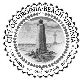 CITY · OF · VIRGINIA · BEACH · VIRGINIALANDMARKS OF OUR NATION'S BEGINNING logo