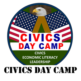 CIVICS DAY CAMP CIVICS DAY CAMP ECONOMIC LITERACY CIVICS LEADERSHIP logo