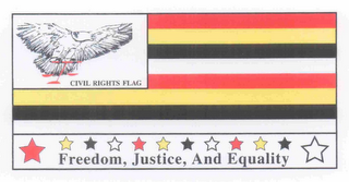 CIVIL RIGHTS FLAG FREEDOM, JUSTICE, AND EQUALITY logo