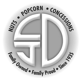 CJD NUTS • POPCORN • CONCESSIONS FAMILY OWNED • PROUD • SINCE 1935 logo