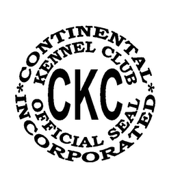 CKC CONTINENTAL KENNEL CLUB INCORPORATED OFFICIAL SEAL logo