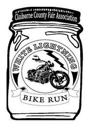 CLAIBORNE COUNTY FAIR ASSOCIATION WHITE LIGHTNING BIKE RUN logo