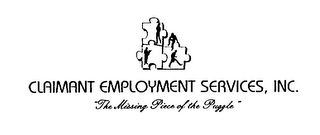 CLAIMANT EMPLOYMENT SERVICES, INC. "THE MISSING PIECE OF THE PUZZLE" logo