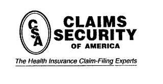 CLAIMS SECURITY OF AMERICA THE HEALTH INSURANCE CLAIM-FILING EXPERTS logo