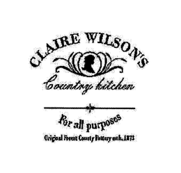 CLAIRE WILSON'S COUNTRY KITCHEN FOR ALL PURPOSES ORIGINAL FOREST COUNTY POTTERY ESTB. 1873 logo