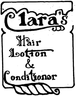 CLARA'S HAIR LOTION & CONDITIONER logo