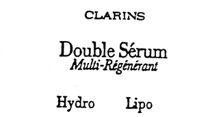 CLARINS DOUBLE SERUM MULTI-REGENERANT HYDRO LIPO logo