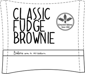CLASSIC FUDGE BROWNIE BAKERS ON A MISSION GREYSTON BAKERY SINCE 1982 logo