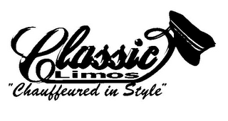 CLASSIC LIMOS "CHAUFFEURED IN STYLE" logo