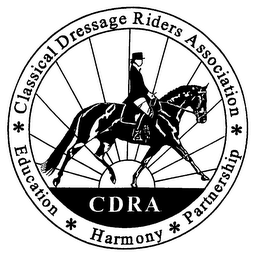 CLASSICAL DRESSAGE RIDERS ASSOCATION EDUCATION HARMONY PARTNERSHIP CDRA logo