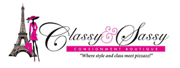 CLASSY & SASSY  CONSIGNMENT BOUTIQUE"WHERE STYLE AND CLASS MEET PIZZAZZ" logo