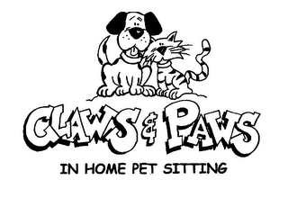 CLAWS AND PAWS IN HOME PET SITTING logo