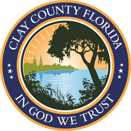 CLAY COUNTY FLORIDA IN GOD WE TRUST logo