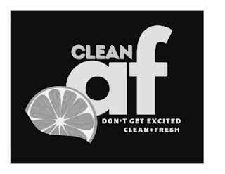 CLEAN AF DON'T GET EXCITED CLEAN + FRESH logo