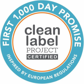 CLEAN LABEL PROJECT CERTIFIED FIRST 1,000 DAY PROMISE INSPIRED BY EUROPEAN REGULATIONS logo