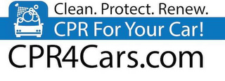 CLEAN. PROTECT. RENEW. CPR FOR YOUR CAR! CPR4CARS.COM logo