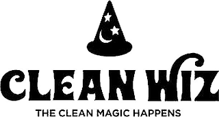 CLEAN WIZ THE CLEAN MAGIC HAPPENS logo