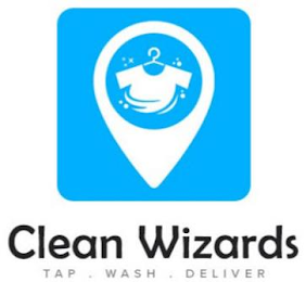CLEAN WIZARDS TAP WASH DELIVER logo
