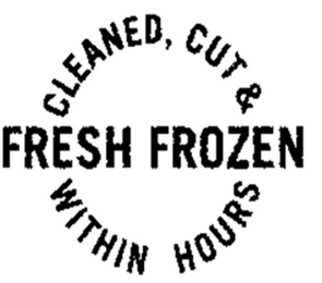 CLEANED, CUT & FRESH FROZEN WITHIN HOURS logo