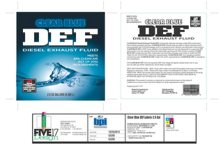 CLEAR BLUE DEF DIESEL EXHAUST FLUID MEETS EPA CLEAN AIR ACT OF 2010 REQUIREMENTS API AMERICAN PETROLEM INSTITUTE CERTIFIED DIESEL EXHAUST FLUID logo