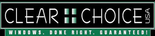 CLEAR CHOICE USA WINDOWS. DONE RIGHT. GUARANTEED! logo