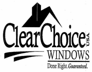 CLEAR CHOICE USA WINDOWS. DONE RIGHT. GUARANTEED. logo