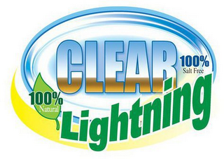 CLEAR LIGHTNING 100% NATURAL 100% SALT FREE logo