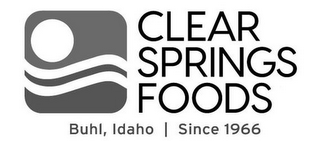 CLEAR SPRINGS FOODS BUHL, IDAHO SINCE 1966 logo