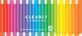 CLEARLY KOMBUCHA SPARKLING FERMENTED TEA12 FL OZ (355 ML) 40 CALORIES PER BOTTLE logo