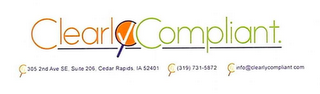 CLEARLYCOMPLIANT. 305 2ND AVE SE. SUITE206, CEDAR RAPIDS IA 52401 (319) 731-5872 INFO@CLEARLYCOMPLIANT.COM logo