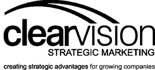 CLEARVISION STRATEGIC MARKETING CREATING STRATEGIC ADVANTAGES FOR GROWING COMPANIES logo