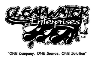 CLEARWATER ENTERPRISES LLC "ONE COMPANY, ONE SOURCE, ONE SOLUTION" logo