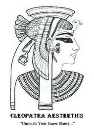 CLEOPATRA AESTHETICS "UNMASK YOUR INNER BEAUTY..." logo