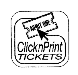 CLICKNPRINT TICKETS ADMIT ONE logo
