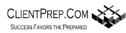 CLIENTPREP.COM SUCCESS FAVORS THE PREPARED logo