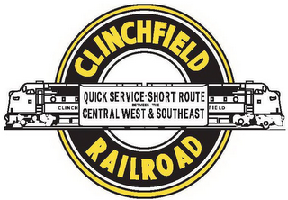 CLINCHFIELD RAILROAD QUICK SERVICE SHORT ROUTE BETWEEN THE CENTRAL WEST & SOUTHEAST CLINCH FIELD logo