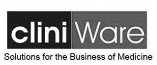 CLINI WARE SOLUTIONS FOR THE BUSINESS OF MEDICINE logo