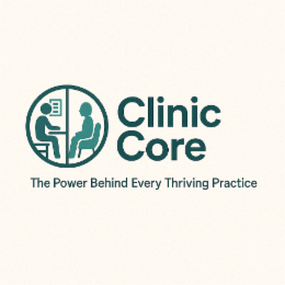 CLINIC CORE THE POWER BEHIND EVERY THRIVING PRACTICE logo