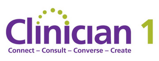 CLINICIAN 1 CONNECT - CONSULT - CONVERSE - CREATE logo