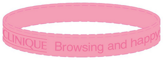 CLINIQUE BROWSING AND HAPPY. logo