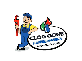 CLOG GONE PLUMBING AND DRAIN 1-855-CLOG-GONE logo